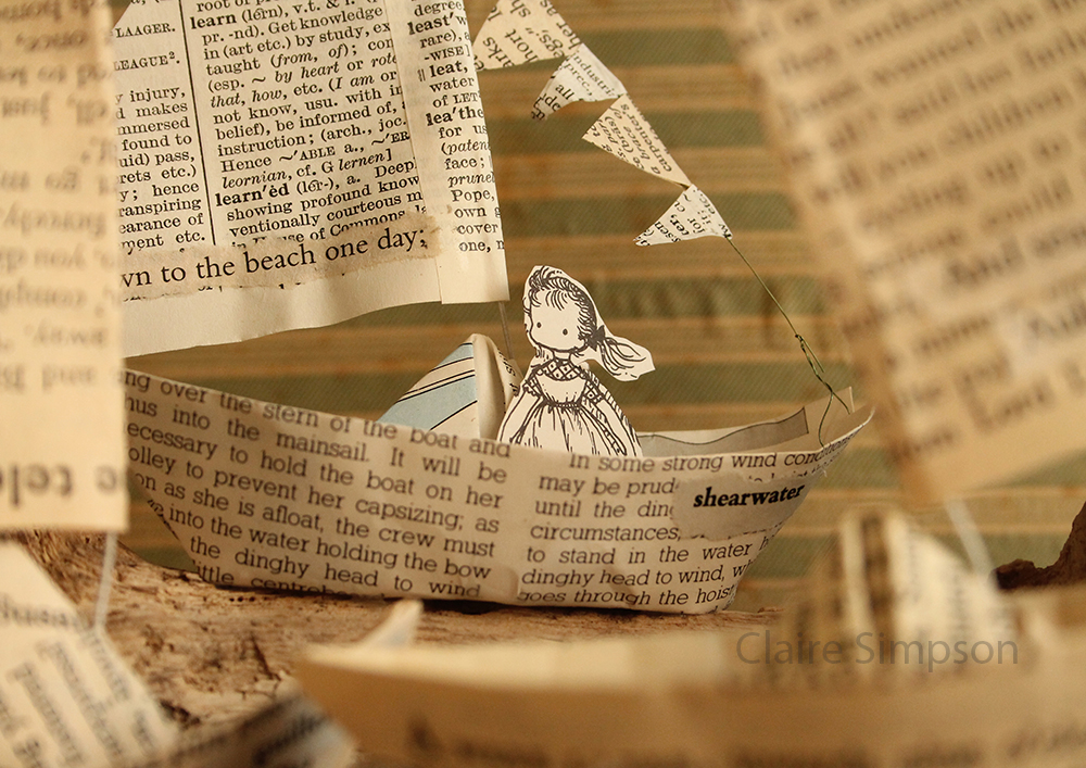 claire Simpson altered book Went Down to the Beach